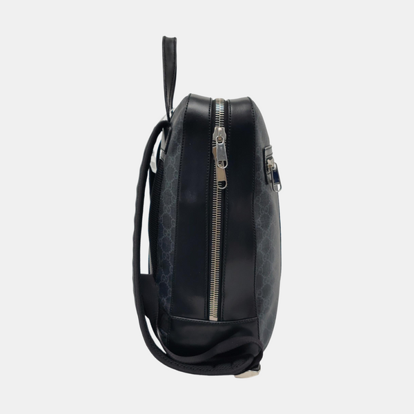 Monogram Coated Canvas Backpack Black