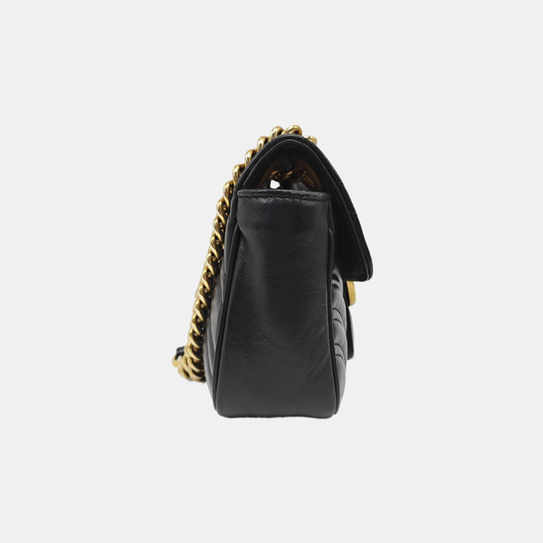 GG Marmont Small Quilted Calfskin Black