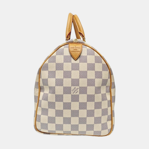 SPEEDY 30 Damier Azur Coated Canvas White