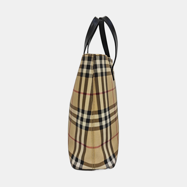 Coated Canvas Tote Bag Beige
