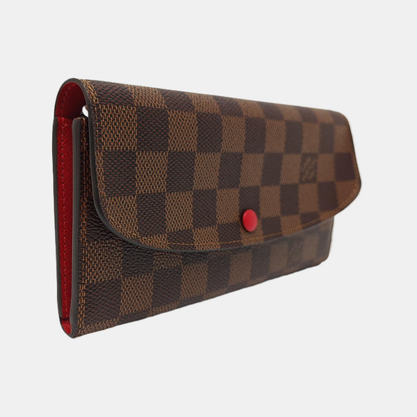 EMILIE Damier Ebene Coated Canvas Brown Wallet