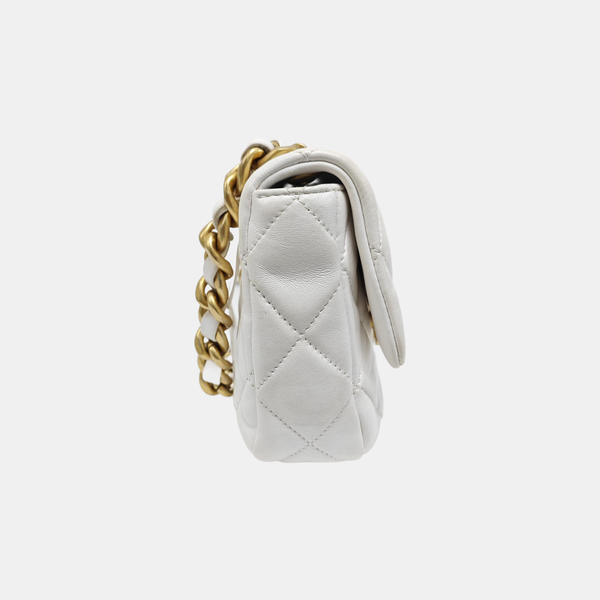 CLASSIC FLAP Mini Quilted Lambskin White