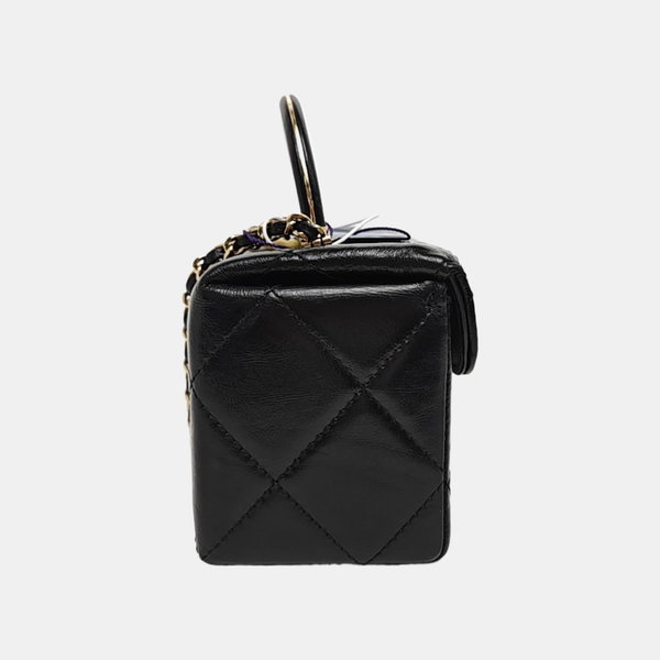 Quilted Calfskin Shoulder Bag Mini Black