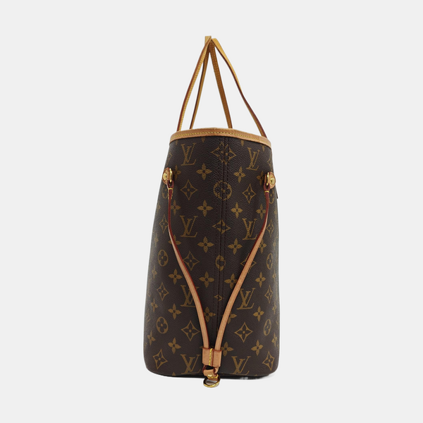 Authenticated pre-owned NEVERFULL MM Monogram Coated Canvas Brown - Tote Bag at Looply