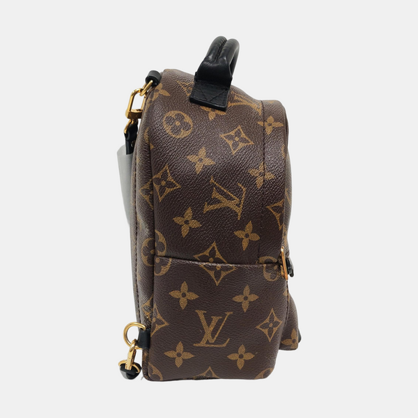 Authenticated pre-owned PALM SPRINGS Mini Monogram Coated Canvas Brown - Backpack at Looply