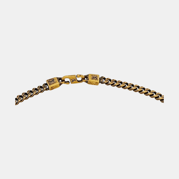 SQUARED LV Metal Gold Necklace