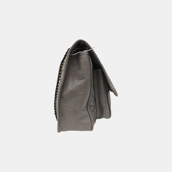 NIKI Large Chevron Calfskin Gray