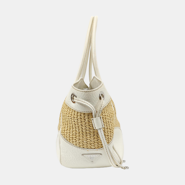 Straw Shoulder Bag Beige