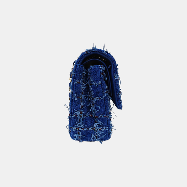 CLASSIC FLAP Medium Quilted Wool Blue