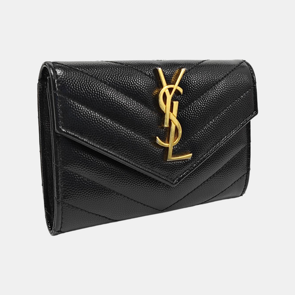 MONOGRAM Chevron Calfskin Black Wallet