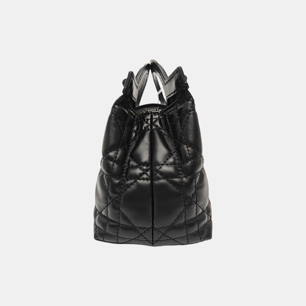 Jolie Top Handle Mini Cannage Lambskin Black