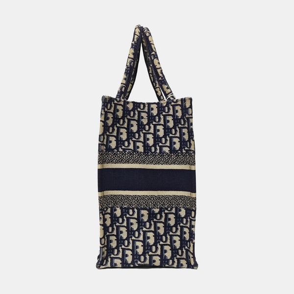 Book Tote Medium Oblique Canvas Blue