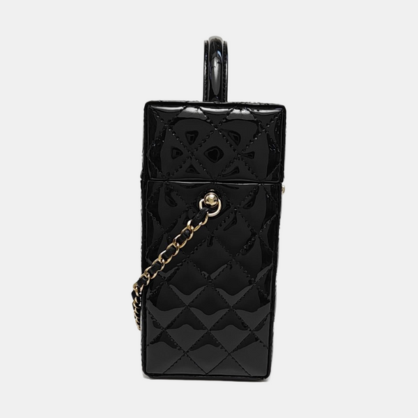 Quilted Calfskin Shoulder Bag Small Black