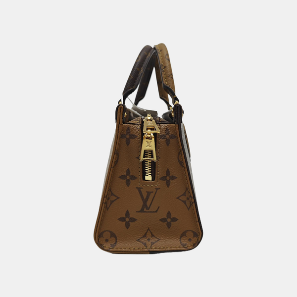 ONTHEGO EAST WEST PM Monogram Coated Canvas Brown