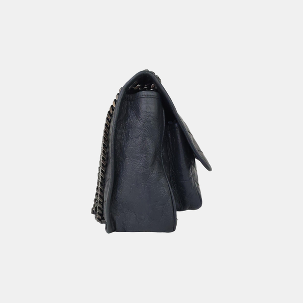 NIKI Medium Chevron Calfskin Gray