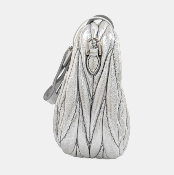 Wander Matelassé Super Mini Quilted Lambskin Silver
