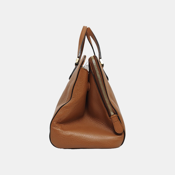 Calfskin Top Handle Bag Brown