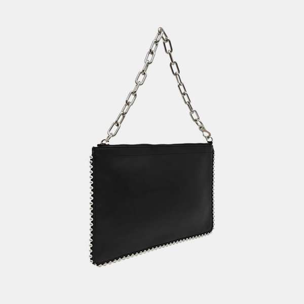 Leather Top Handle Bag Black
