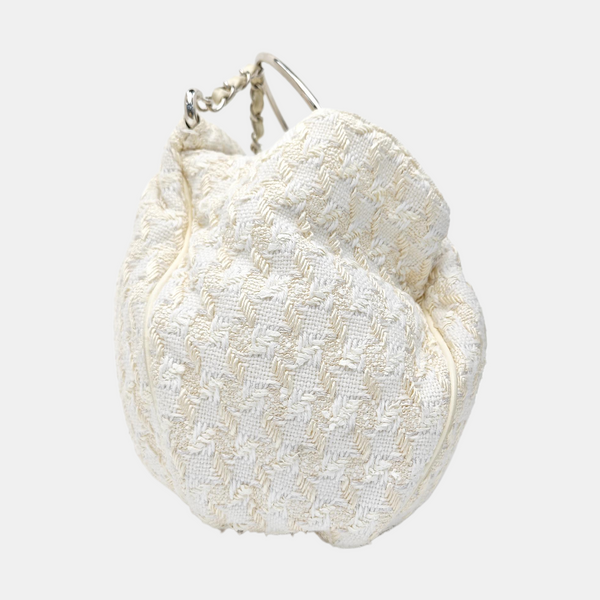 Fabric Top Handle Bag White