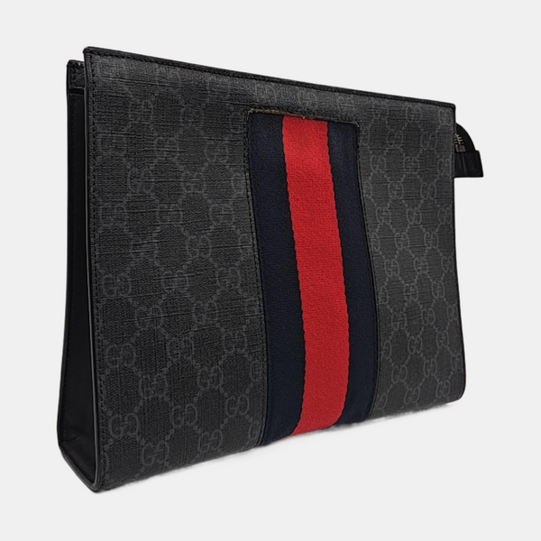 GG Supreme Monogram Coated Canvas Gray
