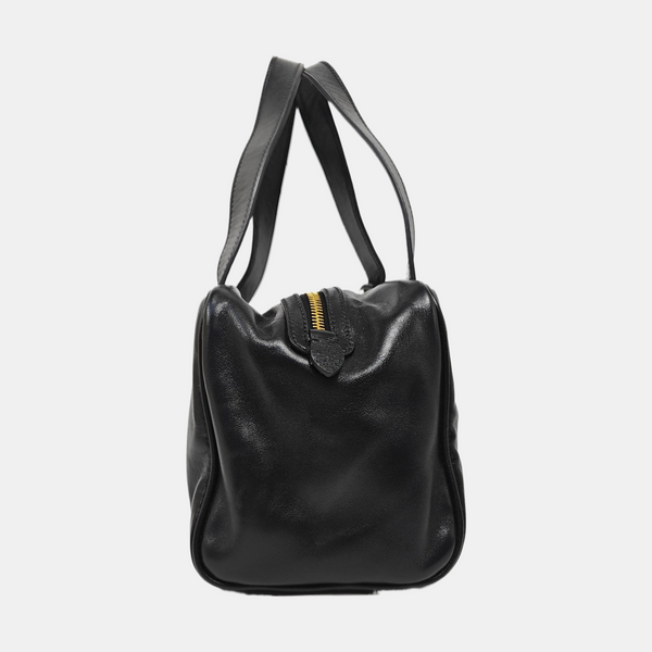 Calfskin Top Handle Bag Black