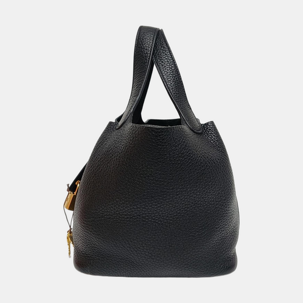 Authenticated pre-owned Picotin Lock Clemence Black - Bucket Bag at Looply