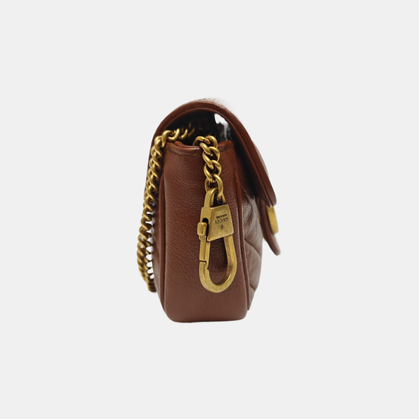 GG Marmont Mini Quilted Calfskin Brown
