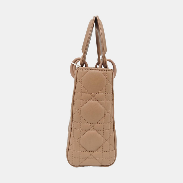 Lady Dior Mini Cannage Calfskin Beige