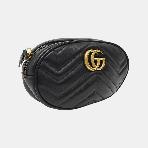 GG Marmont Super Mini Quilted Calfskin Black