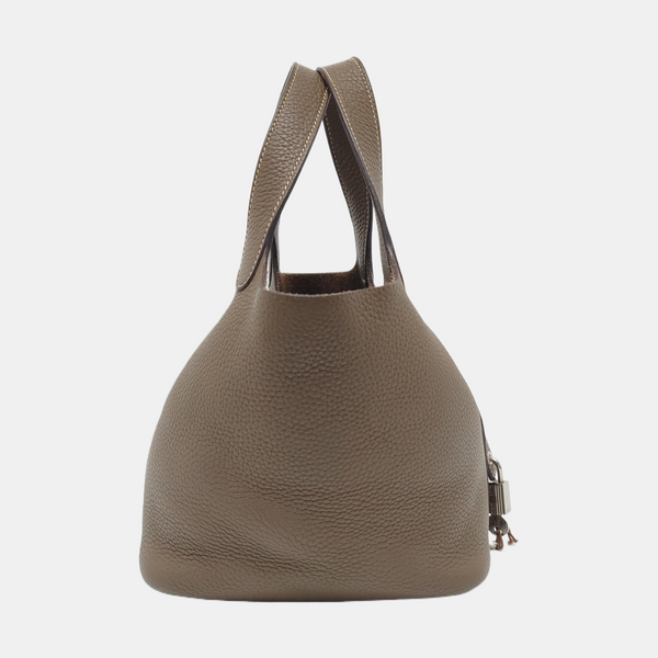 Authenticated pre-owned Picotin Lock 18 Clemence Gray - Bucket Bag at Looply