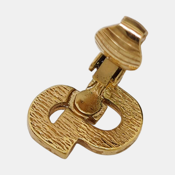 Petit CD Metal Gold Clip On Earrings