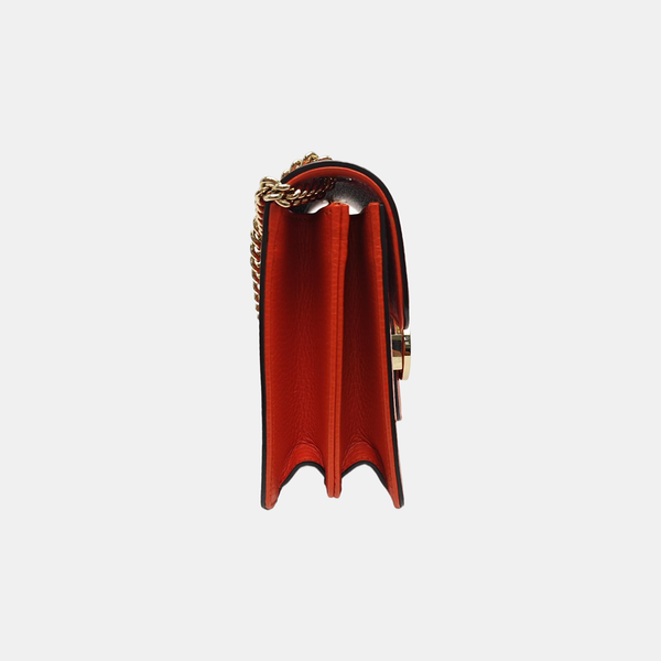 Interlocking G Small Calfskin Orange