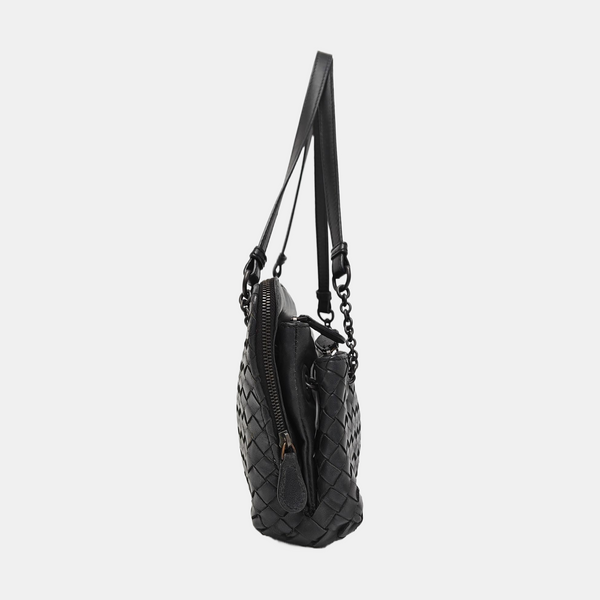 Calfskin Top Handle Bag Black