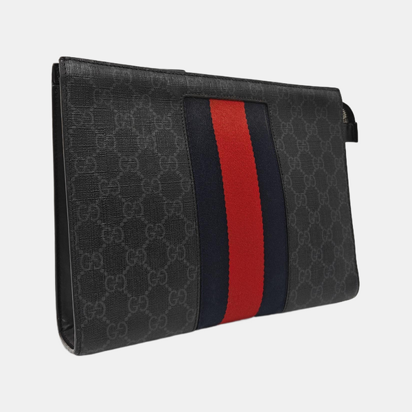 GG Supreme Monogram Coated Canvas Gray