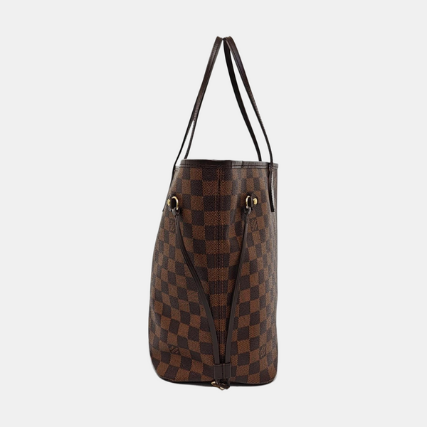 Authenticated pre-owned NEVERFULL MM Damier Ebene Coated Canvas Brown - Tote Bag at Looply