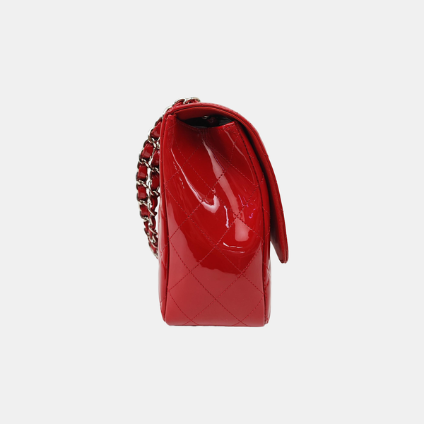CLASSIC FLAP Jumbo Quilted Patent Leather Red