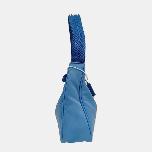 Authenticated pre-owned Re-Edition2000 Mini Nylon Blue - Top Handle Bag at Looply