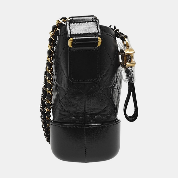 GABRIELLE Small Quilted Calfskin Black