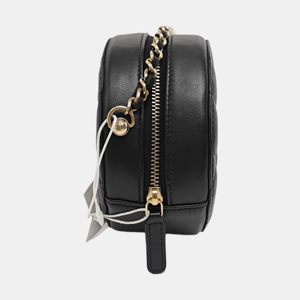 ROUND Quilted Lambskin Black