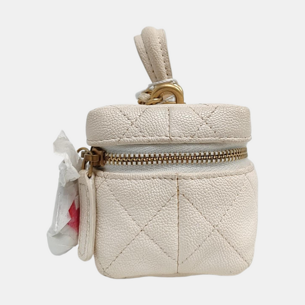 Quilted Grained Calfskin White