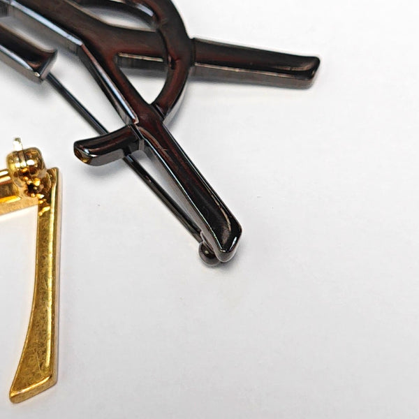 Metal Black Brooch