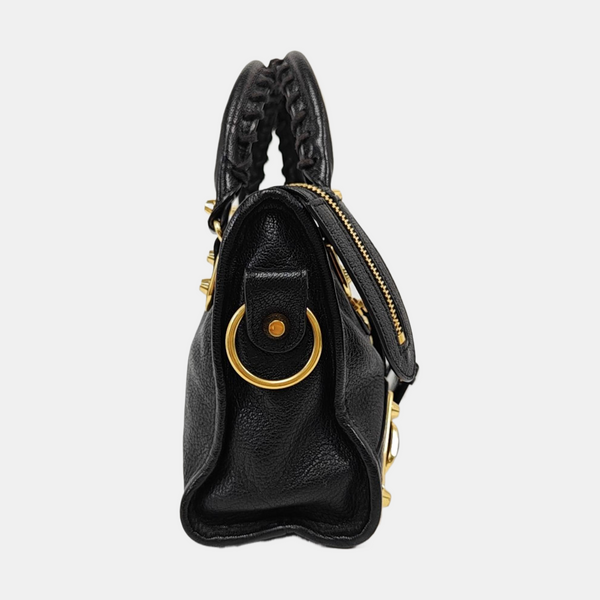 Classic Metallic Edge City Mini Lambskin Black