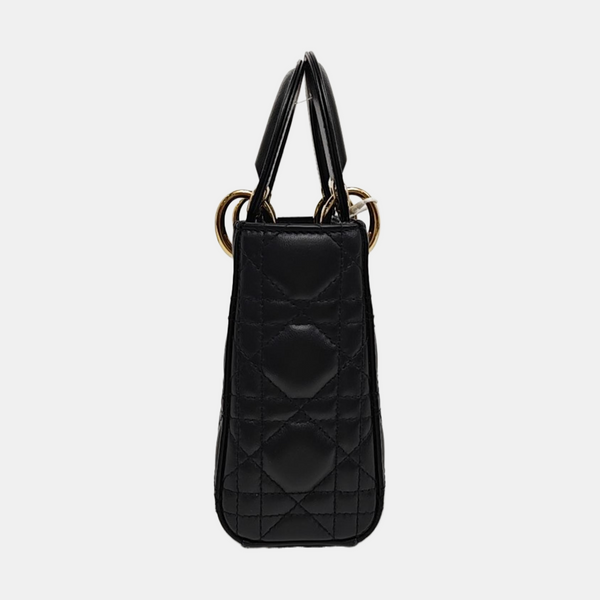 Lady Dior Mini Cannage Lambskin Black