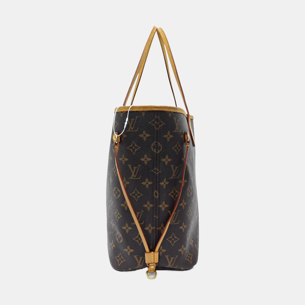 NEVERFULL MM Monogram Coated Canvas Brown