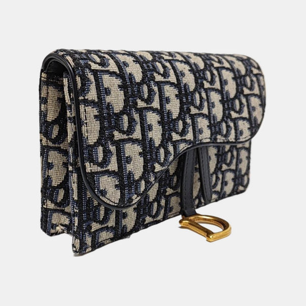 Saddle Mini Oblique Canvas Blue