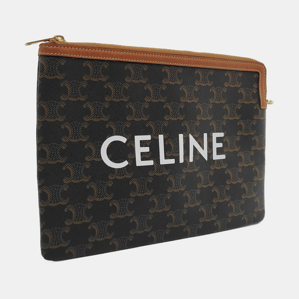 Authenticated pre-owned TRIOMPHE Small Coated Canvas Brown - Clutch at Looply