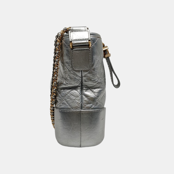 Authenticated pre-owned GABRIELLE Medium Quilted Calfskin Silver - Shoulder Bag at Looply