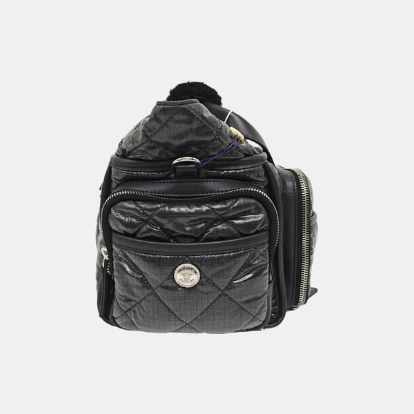 Quilted Nylon Shoulder Bag Gray