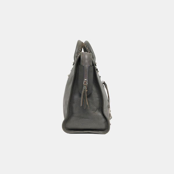 Classic Metallic Edge City Medium Lambskin Gray