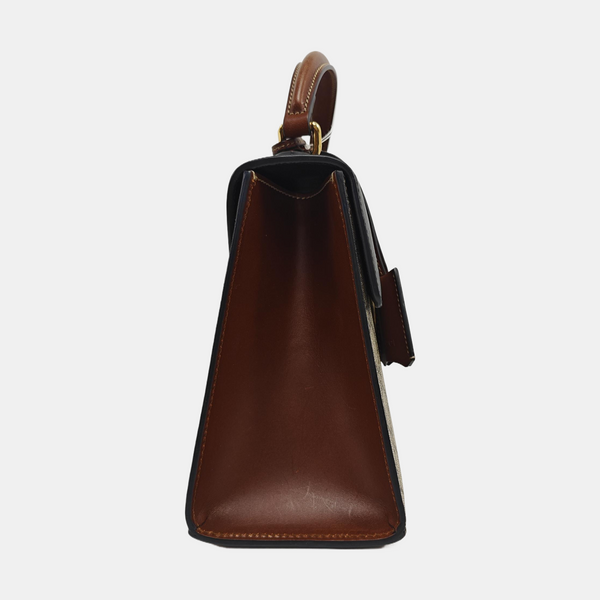 Padlock Small Monogram Coated Canvas Beige
